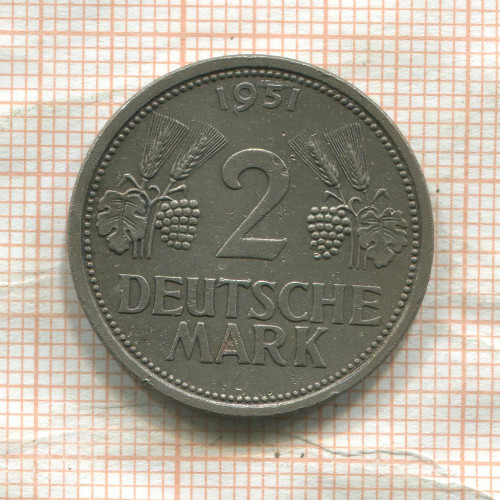 2 марки. Германия 1951г