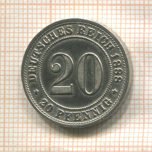 20 пфеннигов. Германия 1888г