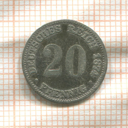 20 пфеннигов. Германия 1874г