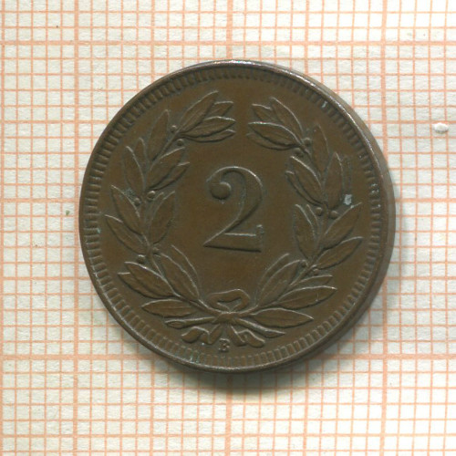 2 раппена. Швейцария 1912г