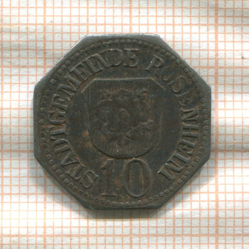 Нотгельд. 10 пфеннигов. Германия. Розенхайм