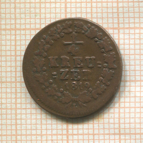 1/4 крейцера. Нассау 1819г