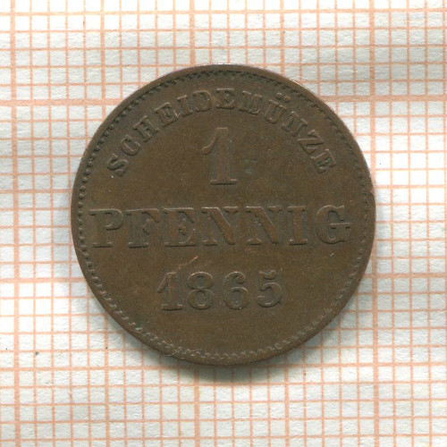 1 пфенниг. Саксен-Майнинген 1865г