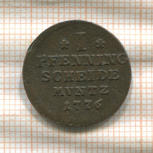 1 пфеннинг. Брауншвейг-Вольфенбюттель 1776г