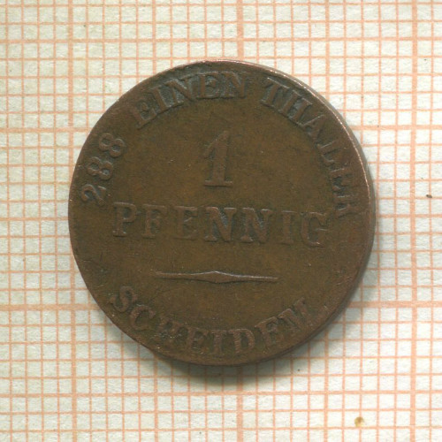 1 пфенниг. Анхальт 1839г