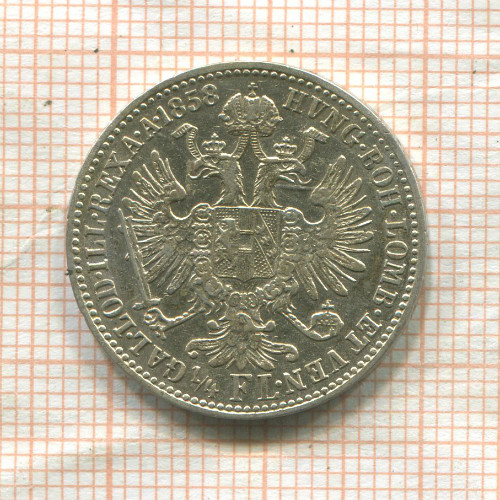 1/4 флорина. Австрия 1858г