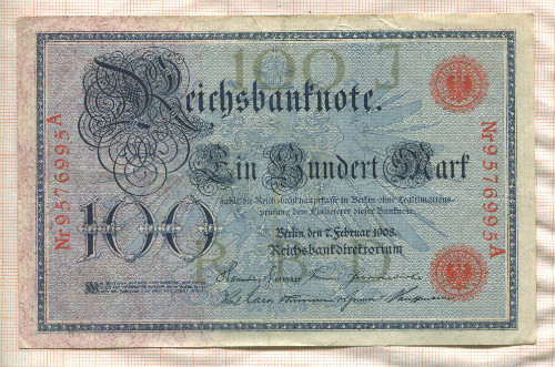 100 марок. Германия 1908г