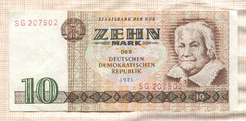 10 марок. ГДР 1971г