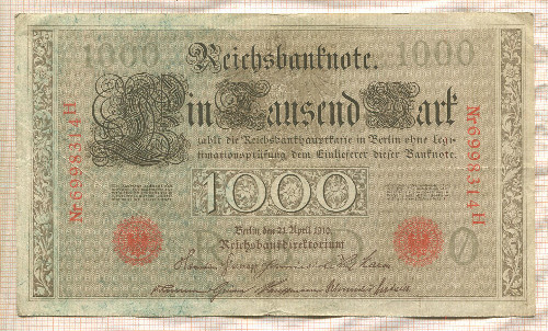 1000 марок. Германия 1910г