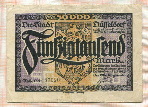 50000 марок. Германия 1923г