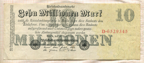 10000000 марок. Германия 1923г