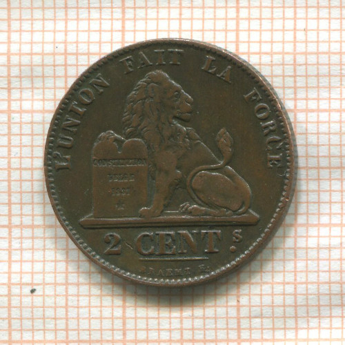2 сантима. Бельгия 1861г