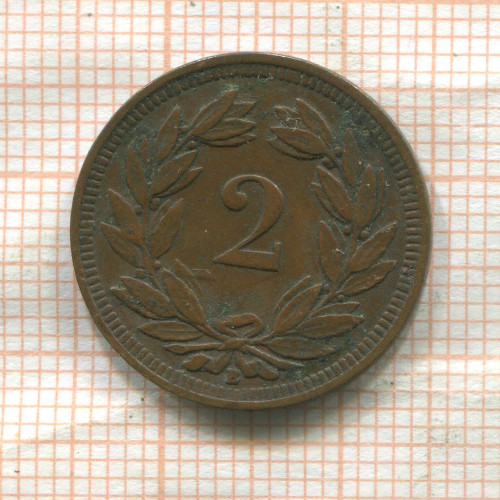 2 раппена. Швейцария 1899г