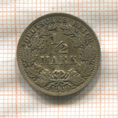 1/2 марки. Германия 1909г