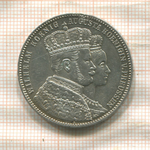 1 талер. Пруссия. (на гурте след от подвеса) 1861г