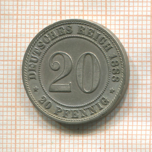 20 пфеннигов. Германия 1888г