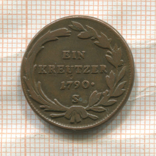 1 крейцер. Австрия 1790г