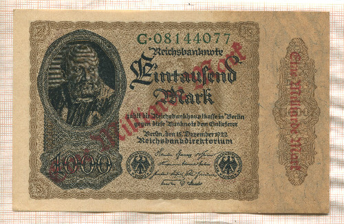 1000000000 марок. Германия 1923г
