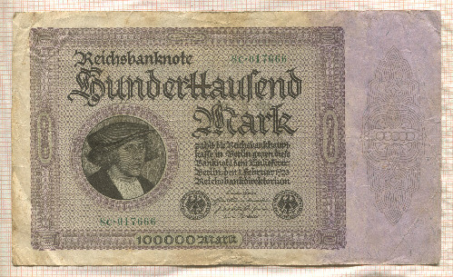 100000 марок. Германия 1923г