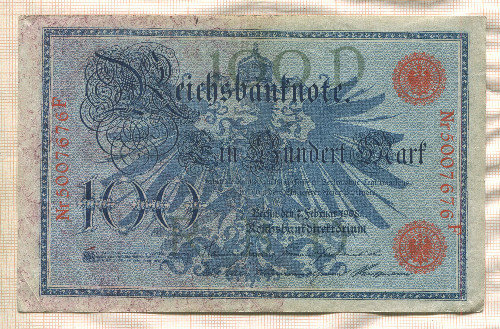 100 марок. Германия 1908г