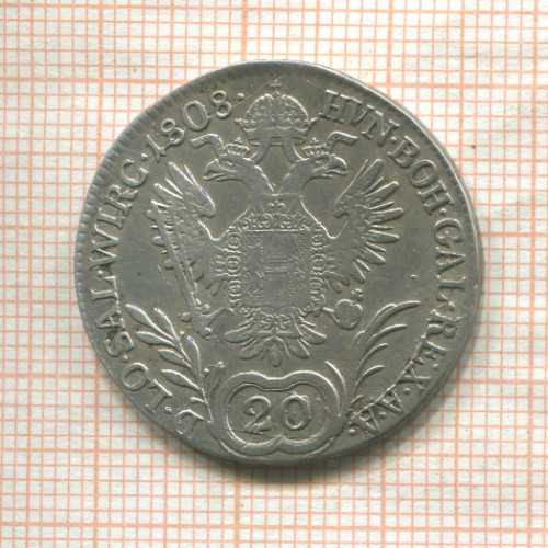 20 крейцеров. Австрия 1808г