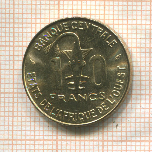 10 франков. Западная Африка. F.A.O. 1981г