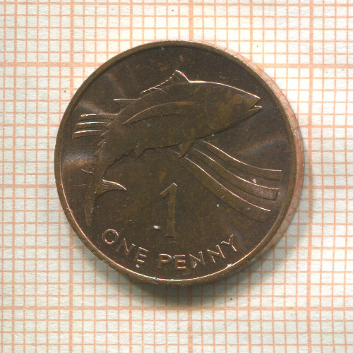 1 пенни. Остров Св.Елены и острова Вознесения. F.A.O. 1991г