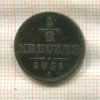 1/2 крейцера. Австрия 1851г