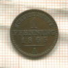 1 пфеннинг. Пруссия 1865г