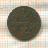 2 пфеннига. Пруссия 1852г