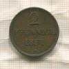2 пфеннига. Ганновер 1854г